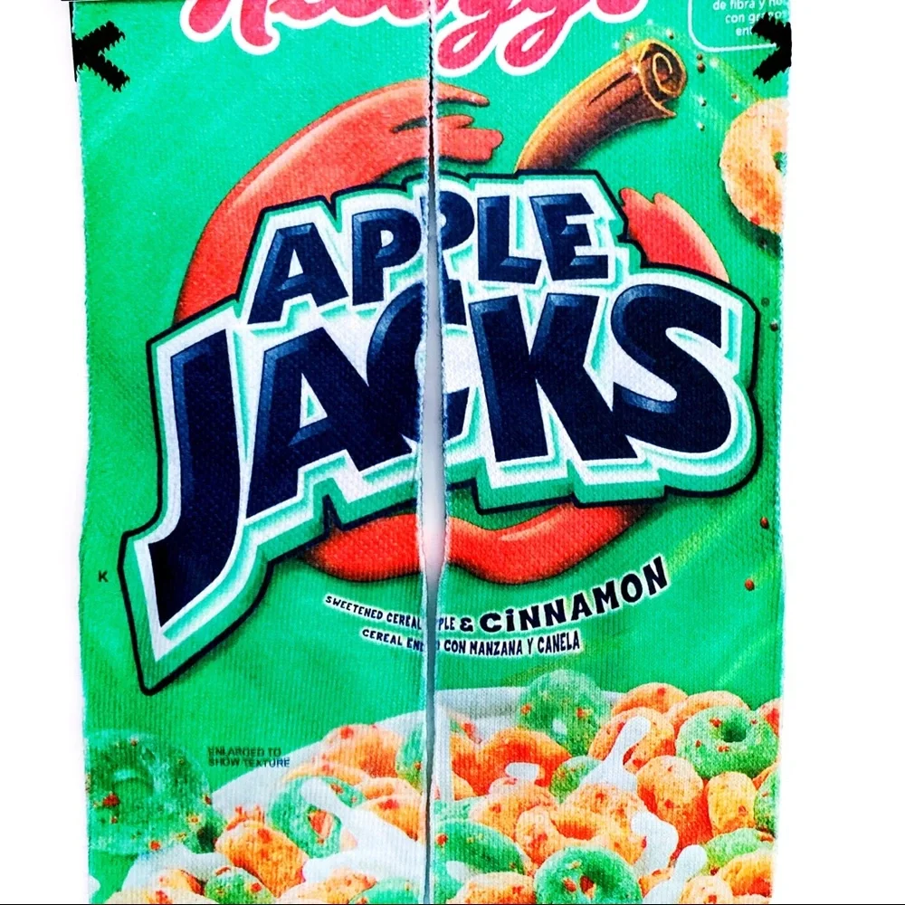 Odd Sox Apple Jacks Crew Socks Mens Womens Kelloggs Cereal Box Fun Novelty Gift